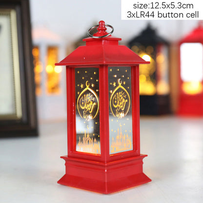 EID Mubarak Lantern LED Light Ornaments Eid Al-Fitr Aid Islamic Muslim Party Decor Supplies Ramadan Kareem Decoration for Home