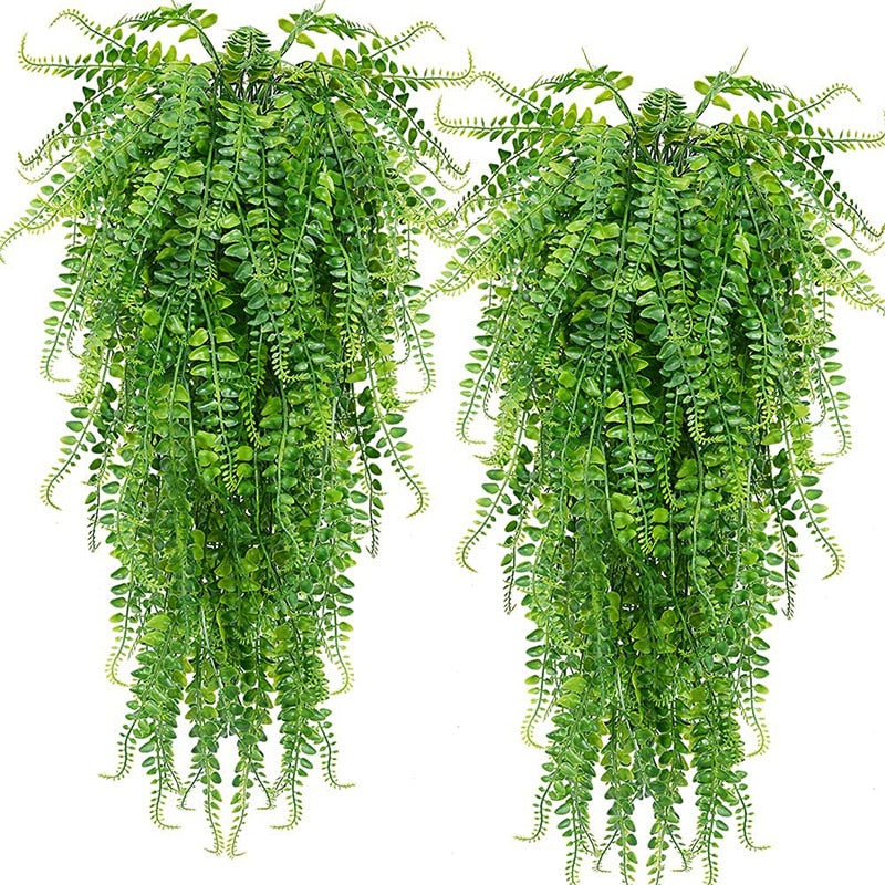 Artificial Plant Persian Fern Leaves, Wall Hanging Balcony Decoration