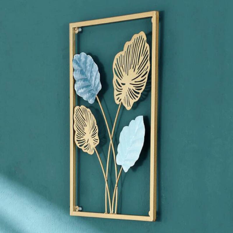 Modern Gold Metal Hanging Leaf Wall Art Decoration