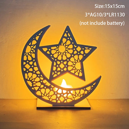 Candle Led Lights For Home - Ramadan Wooden Light Ornament