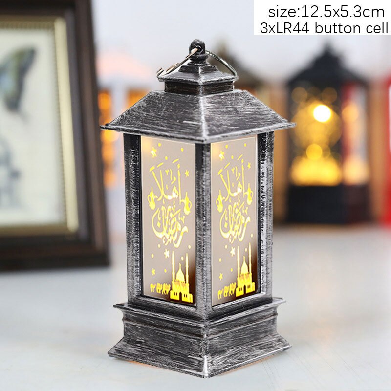 EID Mubarak Lantern LED Light Ornaments Eid Al-Fitr Aid Islamic Muslim Party Decor Supplies Ramadan Kareem Decoration for Home