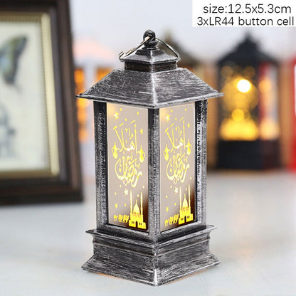 EID Mubarak Lantern LED Light Ornaments Eid Al-Fitr Aid Islamic Muslim Party Decor Supplies Ramadan Kareem Decoration for Home