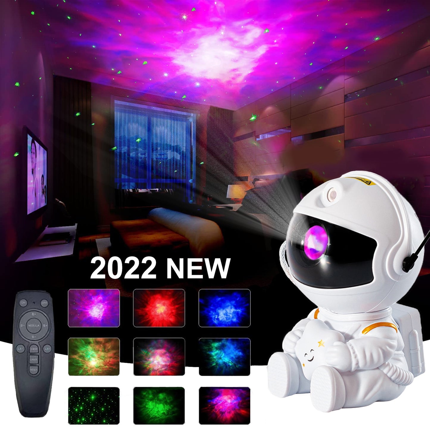 Astronaut Star Projector, Galaxy Lamp Night Light For Bedroom Decoration.