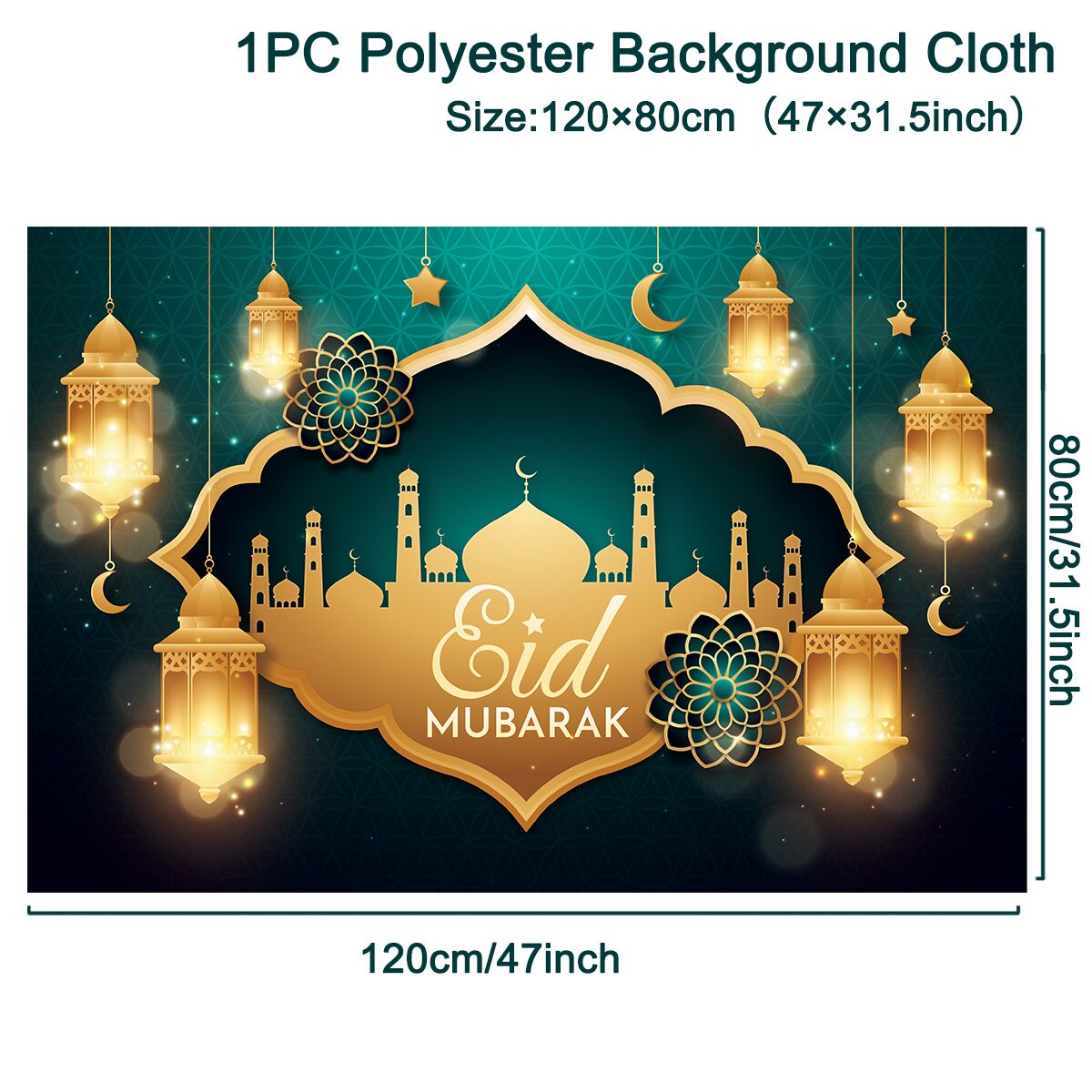 EID Mubarak Outdoor Fan-shaped Flag Banner Ramadan Decoration For Home Islamic Muslim Party Supplies Ramadan Kareem Home Decor