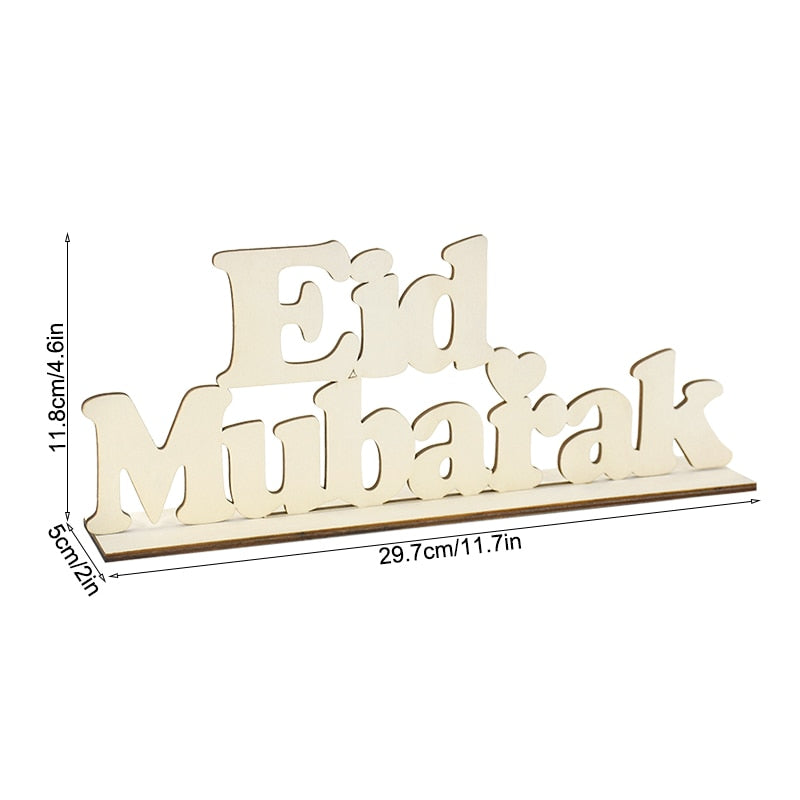 Eid Mubarak Wooden Ornament Ramadan Decorations For Home Islamic Muslim Party Supplies Eid Al Adha Favor Ramadan Kareem Gifts