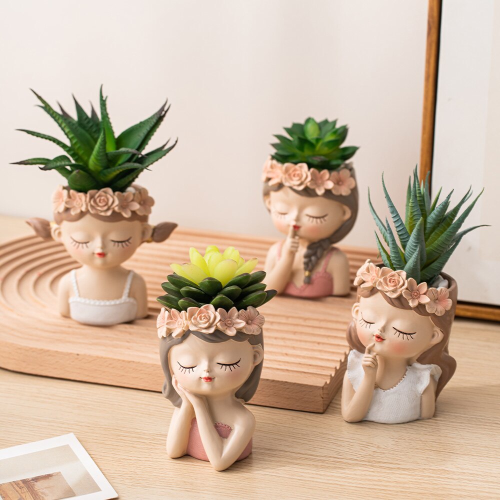 Cute Girl Decorative Nordic Flower Pot - Home at First Site