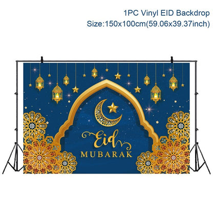 EID Mubarak Outdoor Fan-shaped Flag Banner Ramadan Decoration For Home Islamic Muslim Party Supplies Ramadan Kareem Home Decor