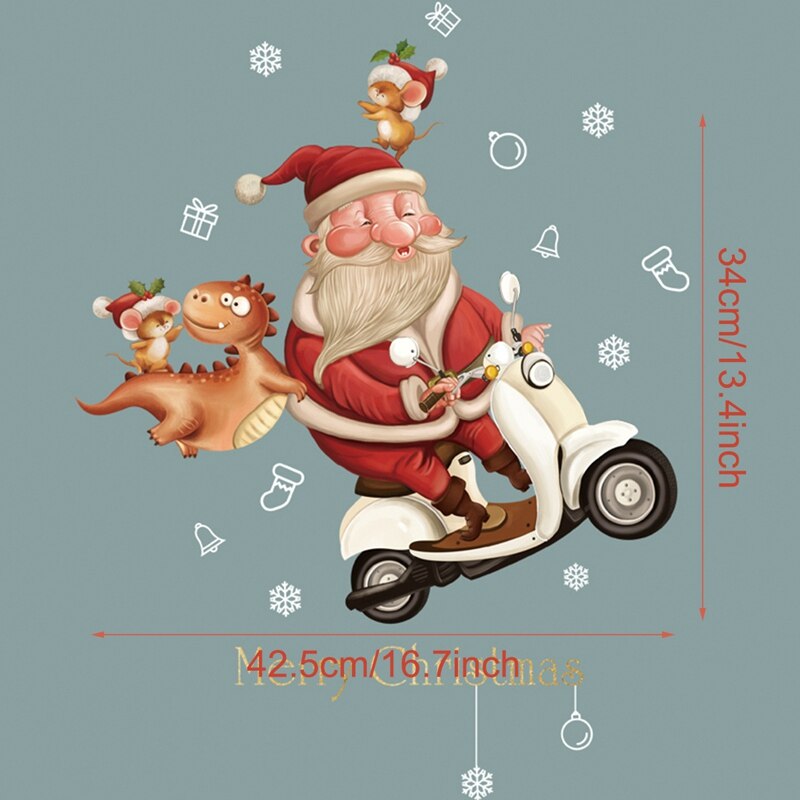 Santa Claus Elk Christmas Ornaments Window Stickers Merry Christmas Home Decoration New Year 2022 Sticker Xmas Decor Navidad