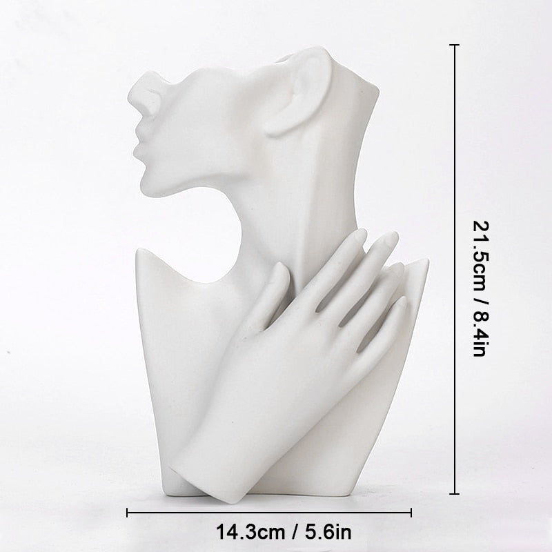 Nordic Ceramic Vase Creative Washbasin Chest Shape Art Vases Male And Female Model Vase For Birthday Gift Home Office Decoration