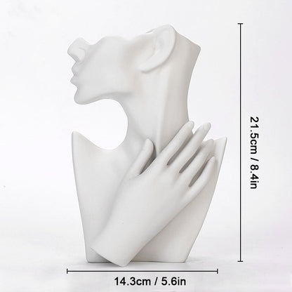 Nordic Ceramic Vase Creative Washbasin Chest Shape Art Vases Male And Female Model Vase For Birthday Gift Home Office Decoration