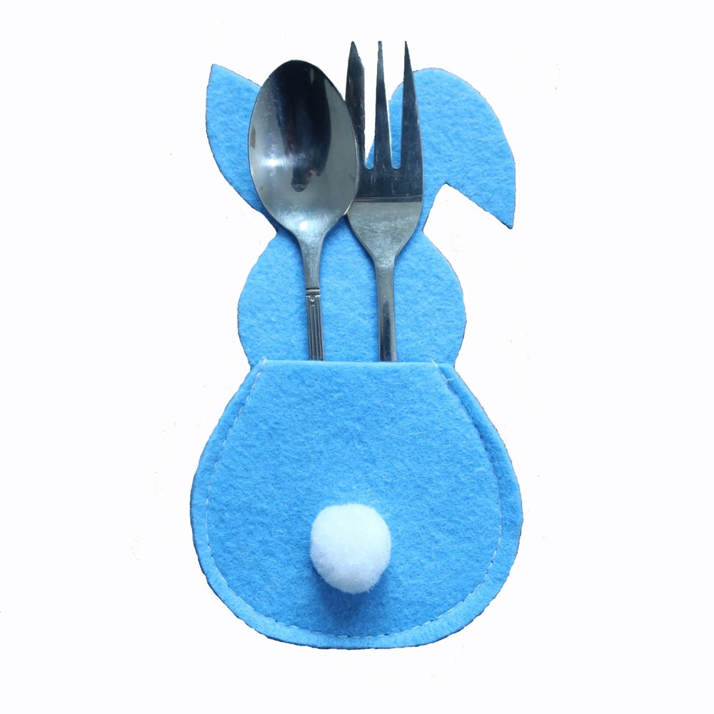 Easter Bunny Felt Cutlery Holder, Tableware Accessories.