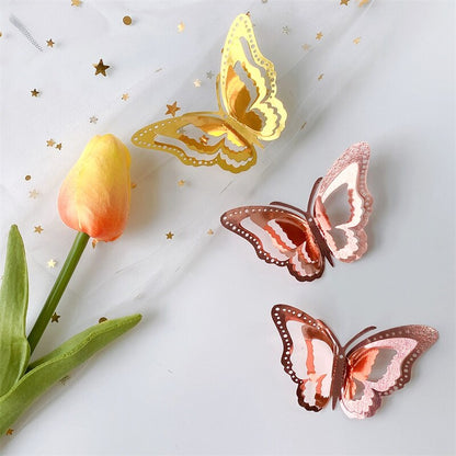 Hollow Layered Butterfly Wall Stickers, Decorative Butterflies for Home Decor