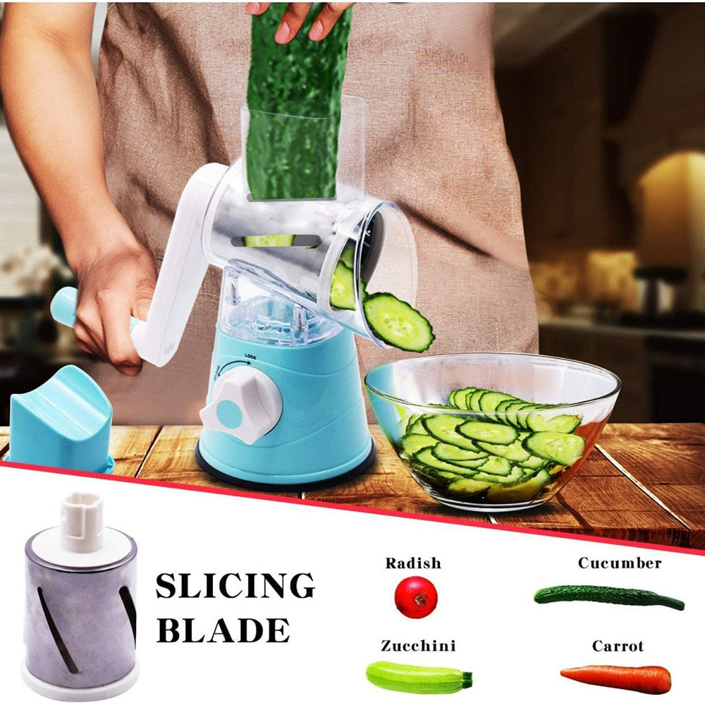 Manual Vegetable Cutter Slicer Kitchen Roller Gadgets Tool Fruit Vegetable Chopper Round Slicer Graters Potato Carrot Shredder