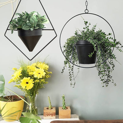 New Nordic Metal Hanging Flower Pot Basket Plant Hanging Planter Garden Pot Vase Home Balcony Decoration Vase Holder Cachepot