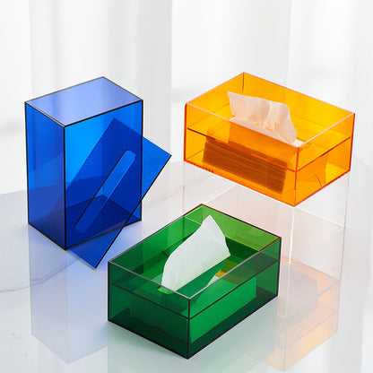 Modern Acrylic Tissue Box Transparent Fashion Napkin Holder Home Decoration Living Room Desk Decor Accessories Decorative Box