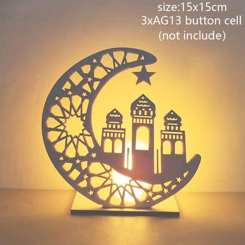 EID Mubarak Lantern LED Light Ornaments Eid Al-Fitr Aid Islamic Muslim Party Decor Supplies Ramadan Kareem Decoration for Home