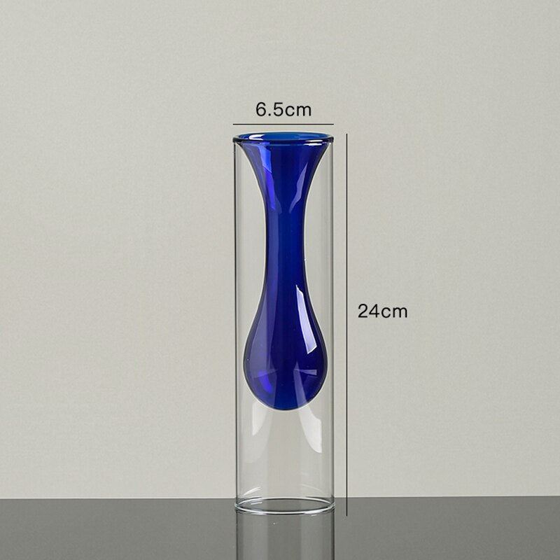 Nordic Home Decor Glass Vase Living Room Decoration Flower Vase Transparent Home Decorations Decorative Glasses Gifts