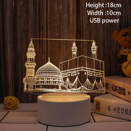 Night Light EID Mubarak Table Ornaments