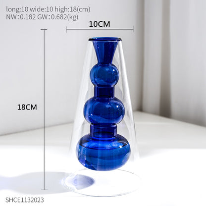 Nordic Home Decor Glass Vase Living Room Decoration Flower Vase Transparent Home Decorations Decorative Glasses Gifts