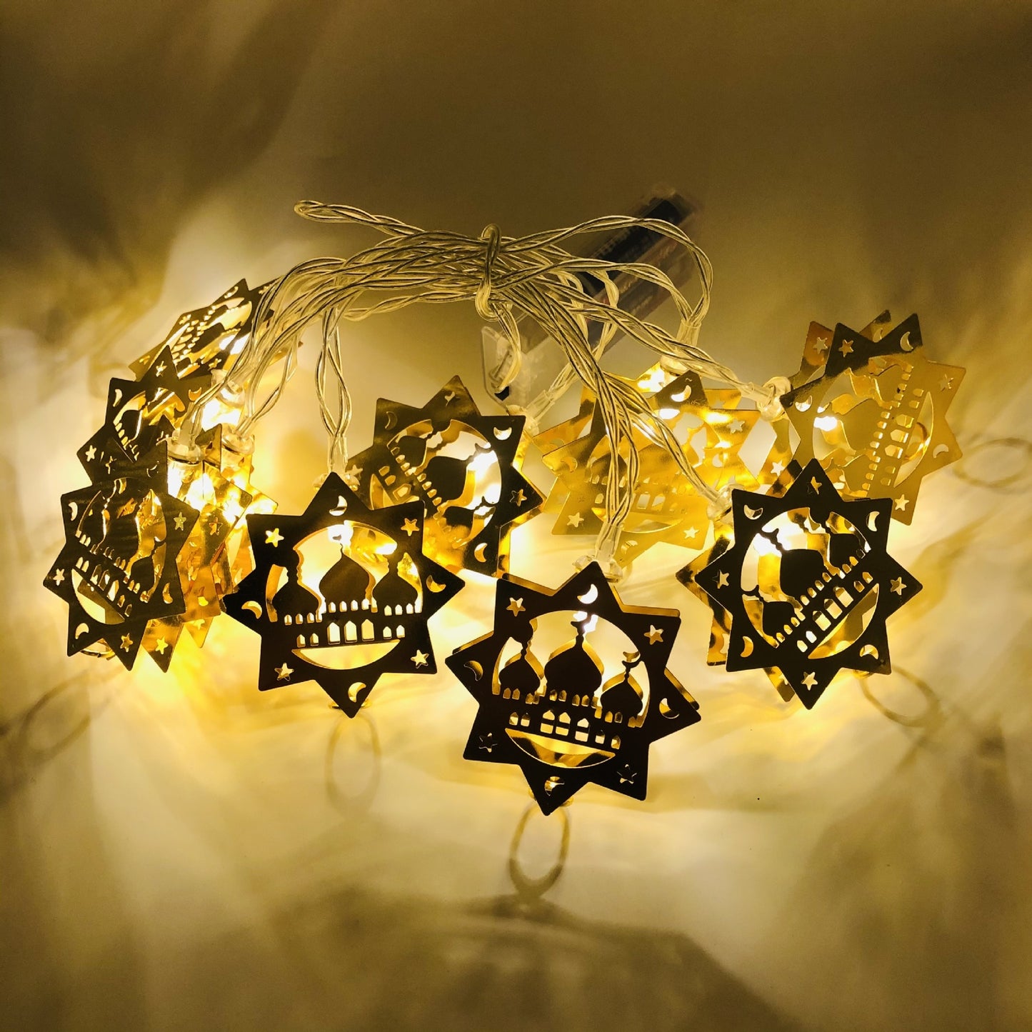 Eid Mubarak Star Moon Led String Lights Ramadan Kareem for Home Decoration Islamic Muslim Festival Party Supplies Eid Al-Fitr