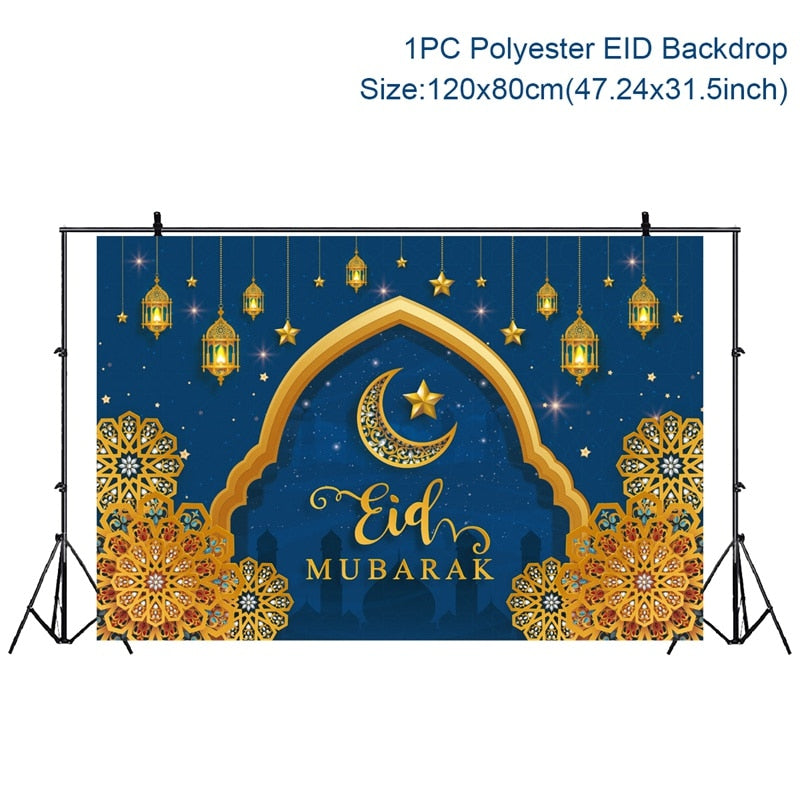 Eid Mubarak Background 2023 Kareem Ramadan Decoration for Home Islamic Muslim Party Supplies Ramadan Mubarak Decor Eid Al Adha