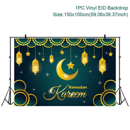 Eid Mubarak Background 2023 Kareem Ramadan Decoration for Home Islamic Muslim Party Supplies Ramadan Mubarak Decor Eid Al Adha