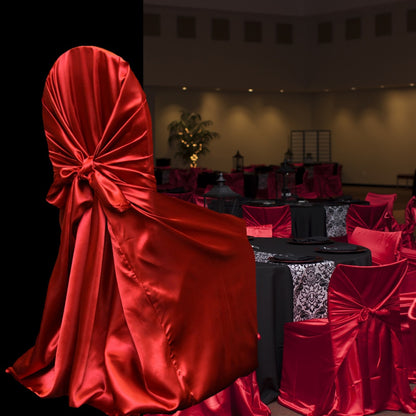 Satin Chair Covers, Wedding Party Decoration.