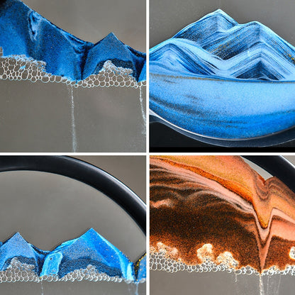 Moving Sand Art Picture, Mountain Sandscape Motion Display