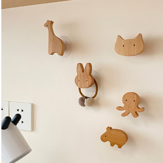 Wooden Hook, Creative Nordic Cute Animal, Wall Hanging Coat Hook Home Decoration.