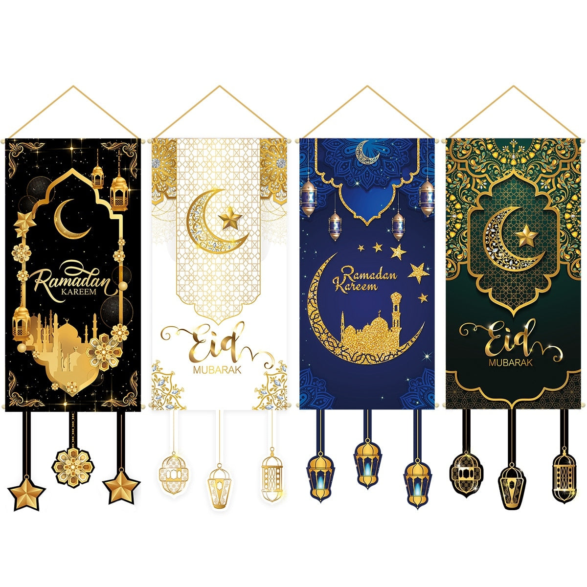 Ramadan Hanging Flag Ramadan Decorations 2023 For Home Kareem Aid EID Mubarak Muslim Islamic Festival Eid Al-fitr Party Supplies