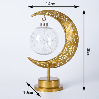 Ramadan LED Light Eid Mubarak Decoration 2023 Iron Art Moon Star for Home Ramadan Kareem Islamic Muslim Festival Party Supplies