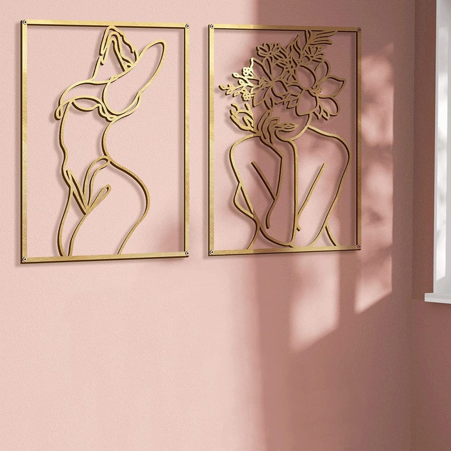 Abstract Home Decoration Woman Iron Wall Hanging Wall Line Art.