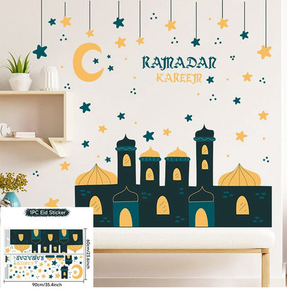 Eid Window Stickers Ramadan Decoration 2023 Eid Mubarak Decor for Home Ramadan Kareem Islam Muslim Party Supplies Eid Al-fitr