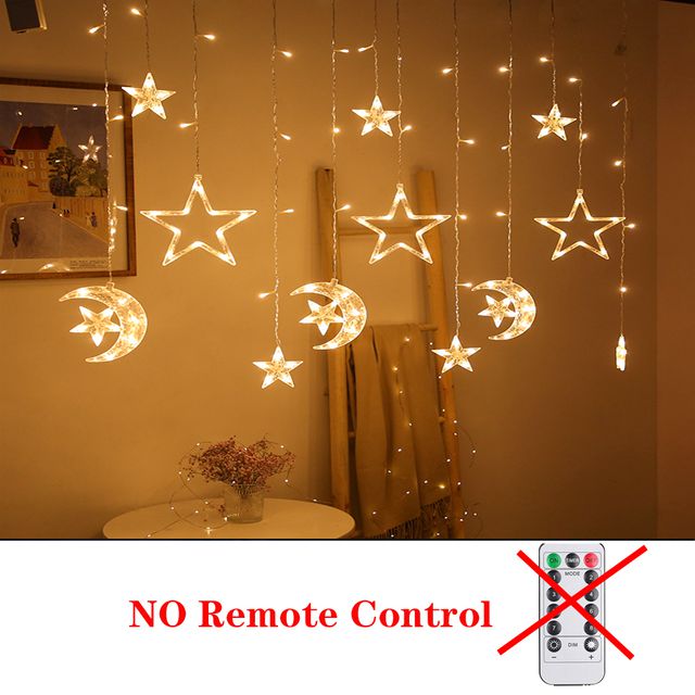 Ramadan Decoration 2023 Star Moon Led Curtain Garland String Light Islam Muslim Party Decor for Home Gift EID Mubarak Supplies