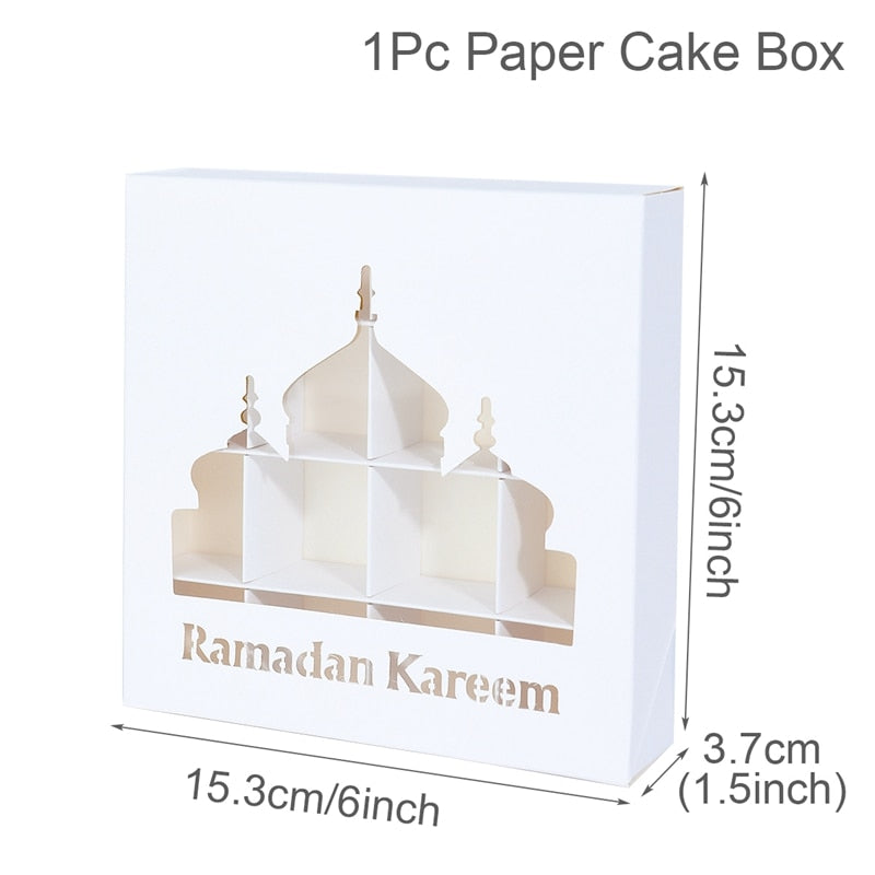 Eid Mubarak Gift Box Cake Candy Box Ramadan Decoration for Home 2023 Islamic Muslim Party Supplies Eid Al-fitr Ramadan Kareem