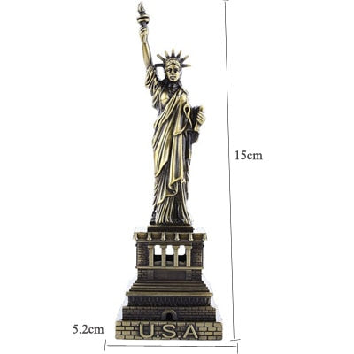 ERMAKOVA Metal World Famous Building Architecture Model Statue Landmark Tourist Souvenir Home Office Decoration