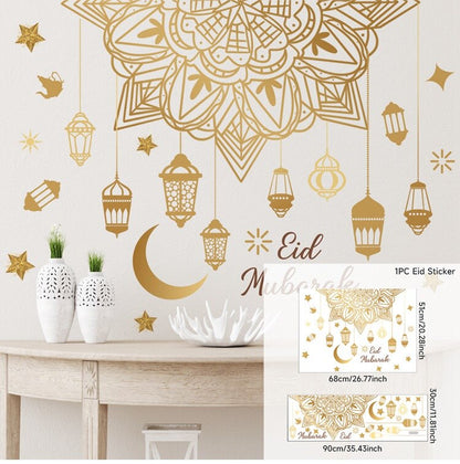 Eid Window Stickers Ramadan Decoration 2023 Eid Mubarak Decor for Home Ramadan Kareem Islam Muslim Party Supplies Eid Al-fitr