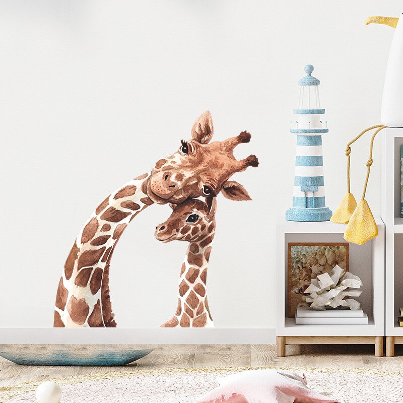 Eco-friendly Giraffe Kids Wall Stickers Cartoon Vinyl Room Decoration