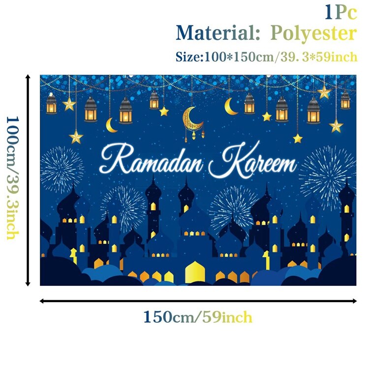 EID Mubarak Outdoor Fan-shaped Flag Banner Ramadan Decoration For Home Islamic Muslim Party Supplies Ramadan Kareem Home Decor