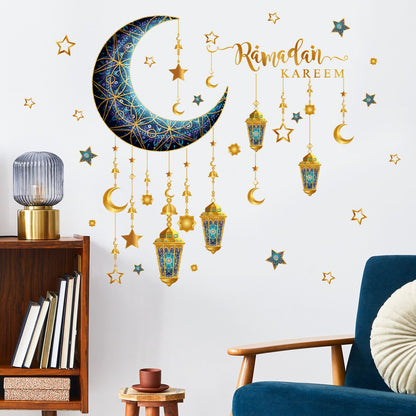 Eid Window Stickers Ramadan Decoration 2023 Eid Mubarak Decor for Home Ramadan Kareem Islam Muslim Party Supplies Eid Al-fitr