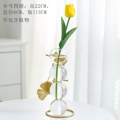 Glass Vase Nordic Home Decor Living Room Decoration Terrarium Flower Vase Plant Pots Decorative Home Accessories Decoration Gift