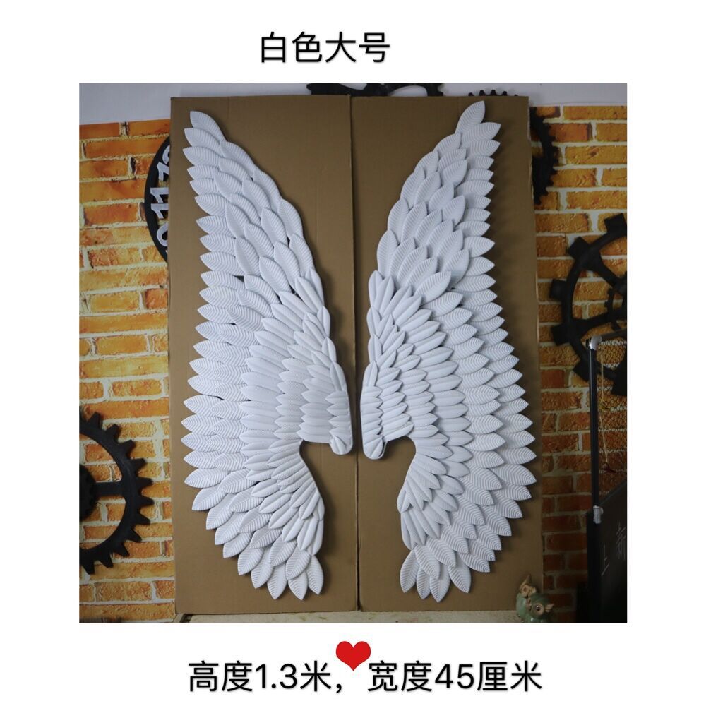 Large Ancient Iron Wall Decoration Angel Wings with LED Creative Retro Wings Bar Cafe Wall Decor Iron Home Decor Accessories