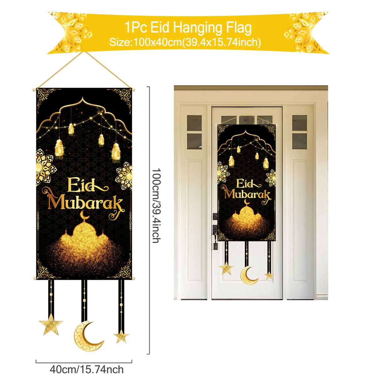 Ramadan Hanging Flag Ramadan Decorations 2023 For Home Kareem Aid EID Mubarak Muslim Islamic Festival Eid Al-fitr Party Supplies