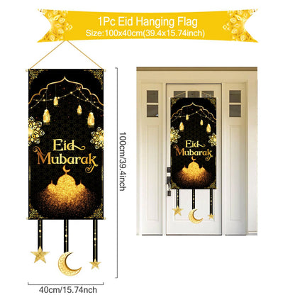 Ramadan Hanging Flag Ramadan Decorations 2023 For Home Kareem Aid EID Mubarak Muslim Islamic Festival Eid Al-fitr Party Supplies