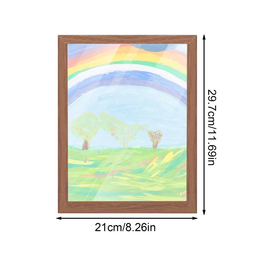 Wooden Children's Art Frame, Kid's Drawings Artwork Oil Painting, Storage Box Wall Decor