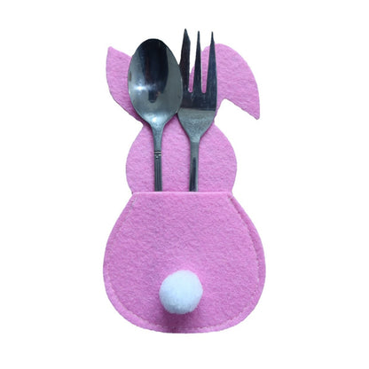 Easter Bunny Felt Cutlery Holder, Tableware Accessories.