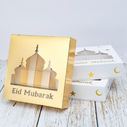 Eid Mubarak Gift Box Cake Candy Box Ramadan Decoration for Home 2023 Islamic Muslim Party Supplies Eid Al-fitr Ramadan Kareem