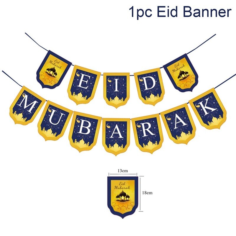 EID Mubarak Outdoor Fan-shaped Flag Banner Ramadan Decoration For Home Islamic Muslim Party Supplies Ramadan Kareem Home Decor