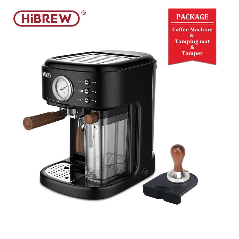 HiBREW Fully Automatic Espresso Cappuccino Latte 19Bar 3 in 1 Coffee Machine Automatic hot milk froth  ESE pod&amp;Ground Coffee H8A