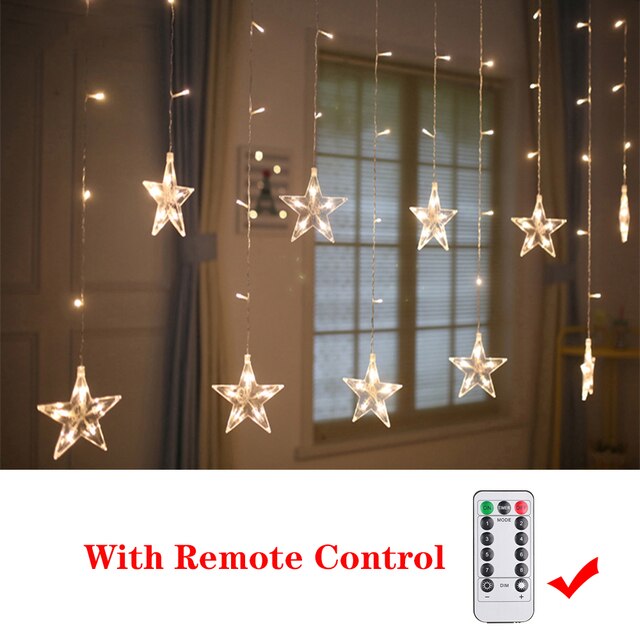 Ramadan Decoration 2023 Star Moon Led Curtain Garland String Light Islam Muslim Party Decor for Home Gift EID Mubarak Supplies